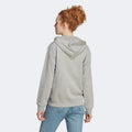 Back view of adidas 3-Stripes women’s hoodie in grey and white