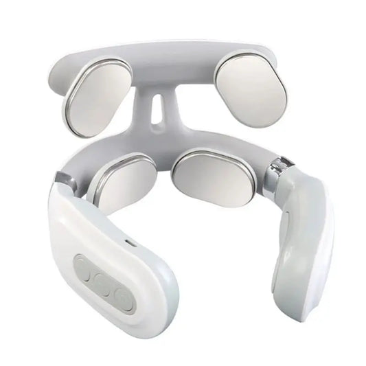 This advanced cervical massager features four massage heads designed to target your neck and shoulders, providing relief from tension and stiffness. With adjustable settings for personalized comfort, it offers soothing massage therapy to reduce pain and improve relaxation. Perfect for daily use to ease neck pain, muscle fatigue, and stress.