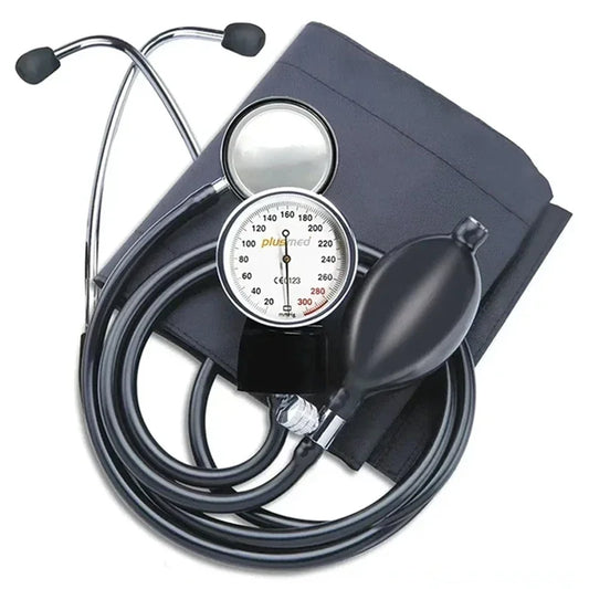 This aneroid sphygmomanometer includes a stethoscope, perfect for accurate and reliable blood pressure measurements. Featuring a large, easy-to-read dial, durable cuff, and adjustable inflation, it’s ideal for healthcare professionals and home use.