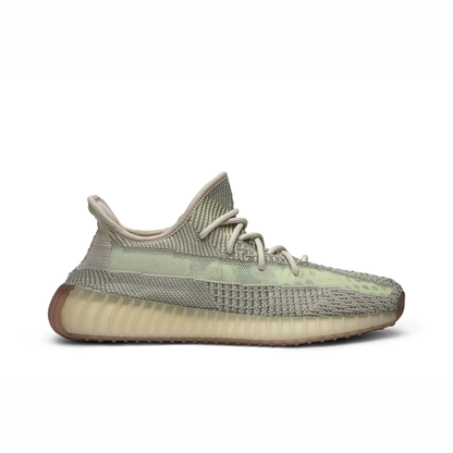 Yeezy Boost 350 V2 sneaker featuring breathable Primeknit upper, BOOST cushioned sole, ribbed outsole, and minimalist low-profile design.