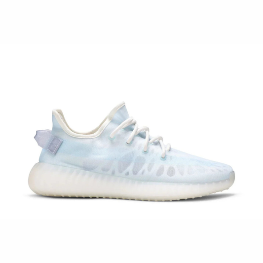 Yeezy Boost 350 V2 sneaker featuring breathable Primeknit upper, BOOST cushioned sole, ribbed outsole, and minimalist low-profile design.