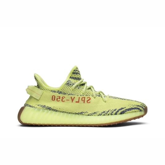 Yeezy Boost 350 V2 sneaker featuring breathable Primeknit upper, BOOST cushioned sole, ribbed outsole, and minimalist low-profile design.