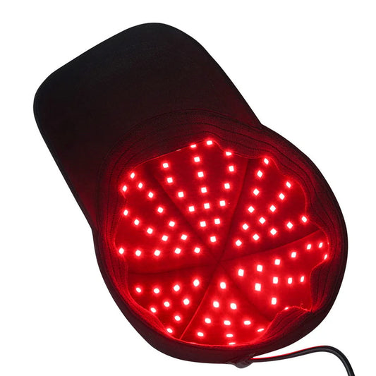 This red light therapy cap is designed to promote hair growth and reduce hair thinning. Equipped with multiple LED lights, it targets the scalp to stimulate circulation and strengthen hair follicles. Lightweight and easy to use, it provides a hands-free solution for improving hair health at home. Ideal for those seeking non-invasive hair restoration.