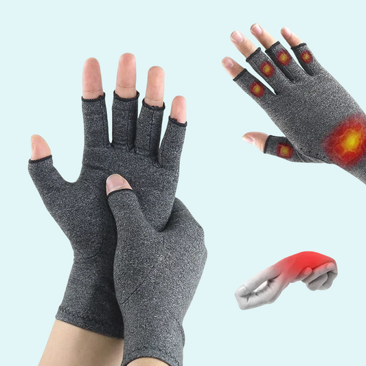 These fingerless compression gloves are designed to provide support and relief for hand pain, arthritis, and inflammation. Made from breathable fabric, they offer gentle compression to improve circulation, reduce swelling, and soothe joint discomfort. Perfect for daily wear, they allow full mobility of the fingers while providing targeted relief to the hands and wrists. Ideal for anyone seeking comfort during recovery or managing chronic conditions.