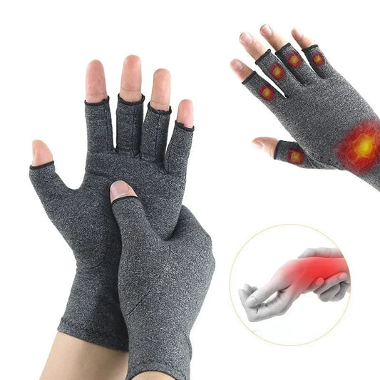 These fingerless compression gloves are designed to provide support and relief for hand pain, arthritis, and inflammation. Made from breathable fabric, they offer gentle compression to improve circulation, reduce swelling, and soothe joint discomfort. Perfect for daily wear, they allow full mobility of the fingers while providing targeted relief to the hands and wrists. Ideal for anyone seeking comfort during recovery or managing chronic conditions.