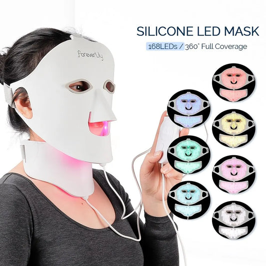 The ForeverLily LED Light Therapy Mask offers full facial coverage with 168 LEDs, designed to target various skin concerns. With multiple light settings, it helps reduce acne, improve skin tone, and promote collagen production for smoother, healthier skin. The comfortable silicone mask fits securely, allowing for hands-free use. Perfect for home skincare treatments, this mask provides a convenient and effective solution for radiant skin.