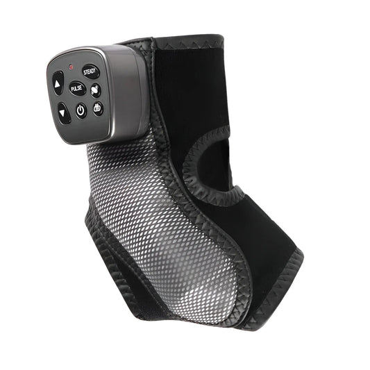 This advanced foot and ankle massager helps alleviate pain, reduce swelling, and improve circulation. Featuring an easy-to-use control panel, it offers customizable settings like steady and pulse modes for a personalized massage experience. The device targets key areas of the feet and ankles, providing soothing relief after long days or intense physical activity. Perfect for recovery and relaxation.