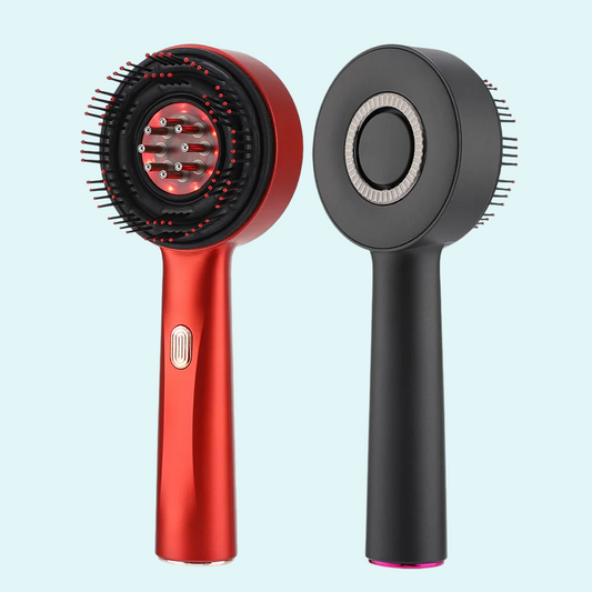 This innovative scalp massager uses red light therapy to promote hair growth and improve scalp health. The massager features gentle vibration and strategically placed nodes to stimulate circulation and reduce hair thinning. Available in sleek black and red designs, it provides a relaxing and rejuvenating experience for your scalp, making it a perfect addition to your hair care routine.