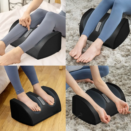 This ergonomic foot massager offers soothing relief with adjustable settings for heat and massage. Designed for comfort, it targets foot pressure points to alleviate stress, improve circulation, and provide relaxation. Perfect for daily use at home.