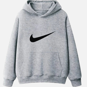 Man wearing Nike Dri-FIT Men’s Hooded Cotton Pullover — breathable sweatshirt with hood, smooth finish, and sweat-wicking design.