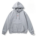 Unisex oversized grey fleece hoodie — comfortable sportswear pullover made from soft fleece fabric for everyday wear.