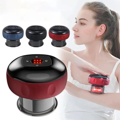 This innovative smart cupping massager combines heat therapy and suction to promote relaxation, improve blood circulation, and relieve muscle tension. It comes with multiple intensity levels and settings, allowing for a customizable massage experience. Available in different colors, it’s perfect for targeting areas such as the shoulders, arms, and legs, providing effective pain relief and relaxation at home.