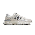 9060 Sea Salt Raincloud sneaker featuring breathable mesh upper in off-white and grey tones, suede overlays, chunky cushioned sole, and modern Y2K-inspired design.