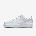 Nike Air Force 1 ’07 Triple White sneaker with premium all-white leather upper and classic Air cushioning sole