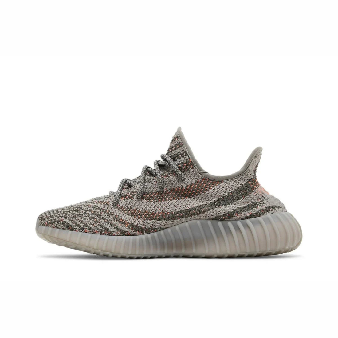 Yeezy Boost 350 V2 sneaker featuring breathable Primeknit upper, BOOST cushioned sole, ribbed outsole, and minimalist low-profile design.