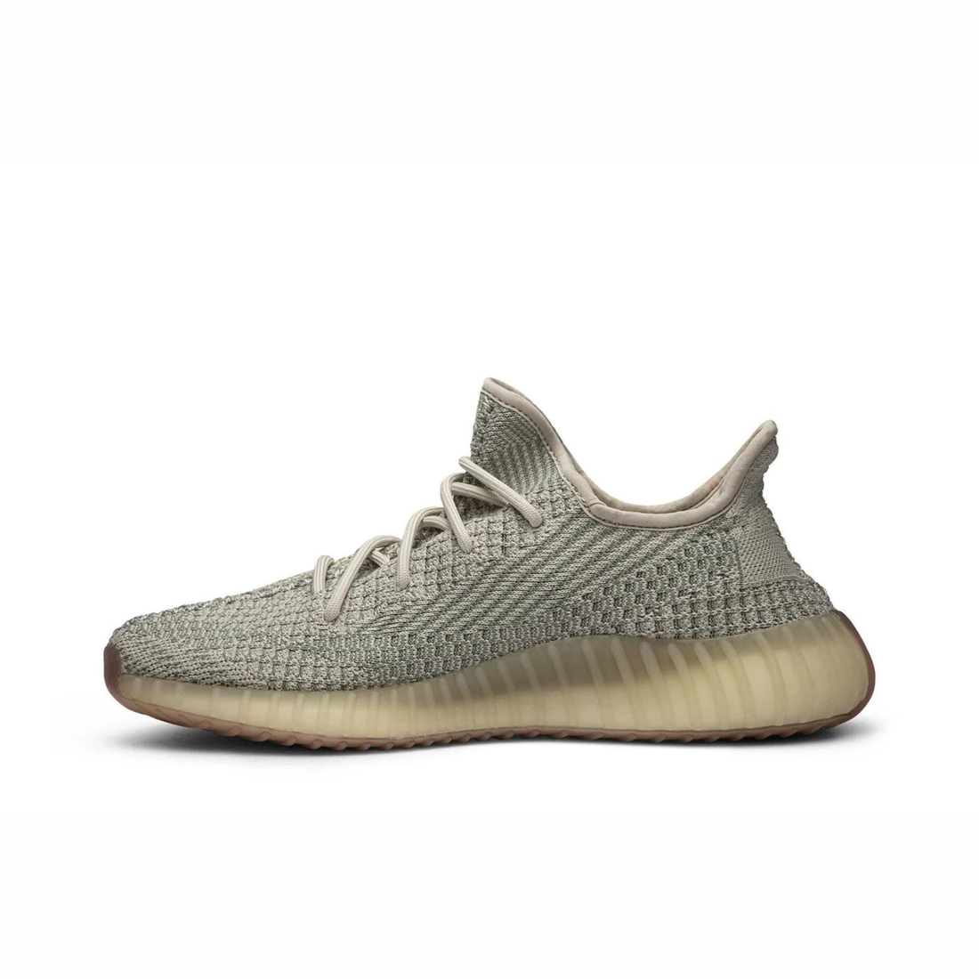 Yeezy Boost 350 V2 sneaker featuring breathable Primeknit upper, BOOST cushioned sole, ribbed outsole, and minimalist low-profile design.