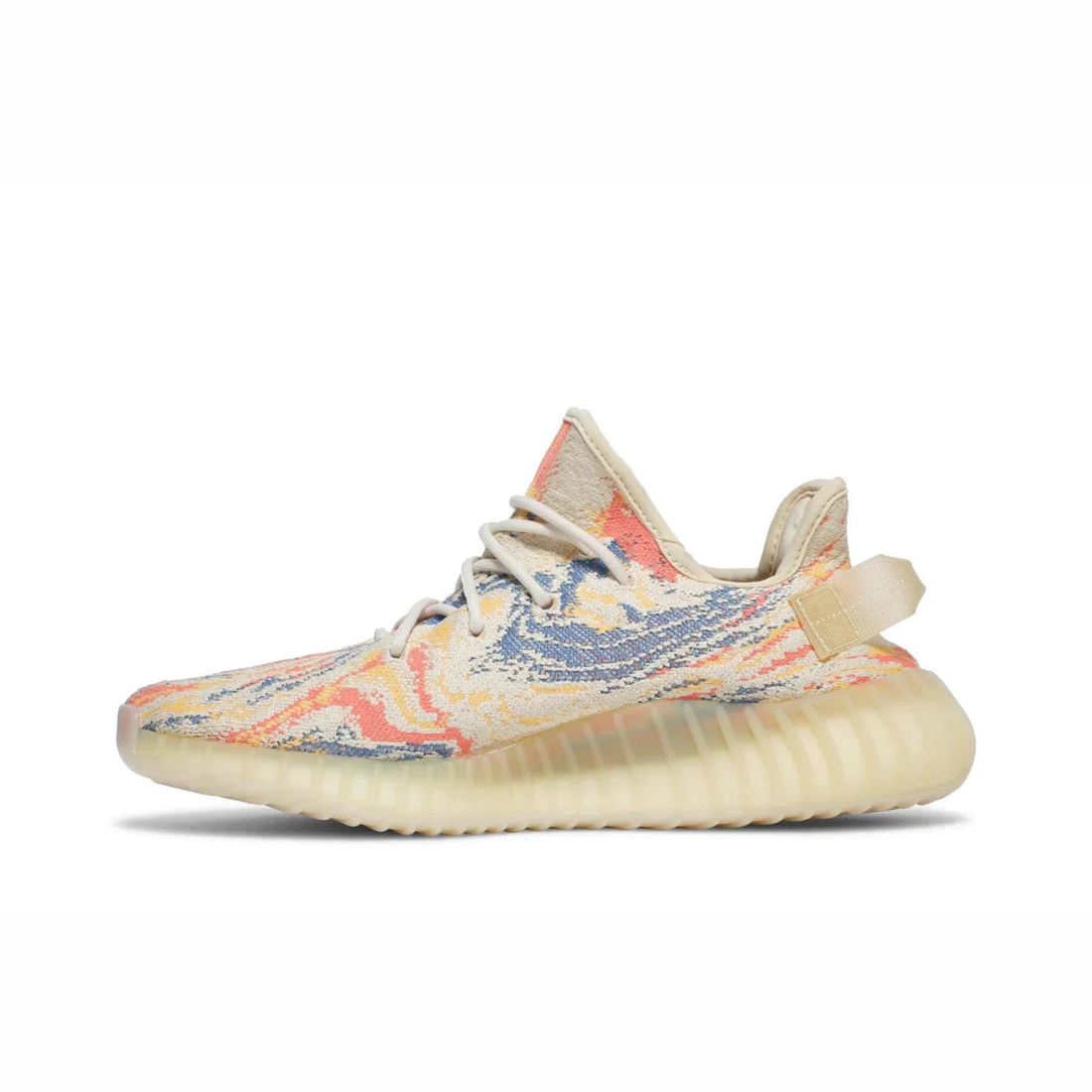 Yeezy Boost 350 V2 sneaker featuring breathable Primeknit upper, BOOST cushioned sole, ribbed outsole, and minimalist low-profile design.