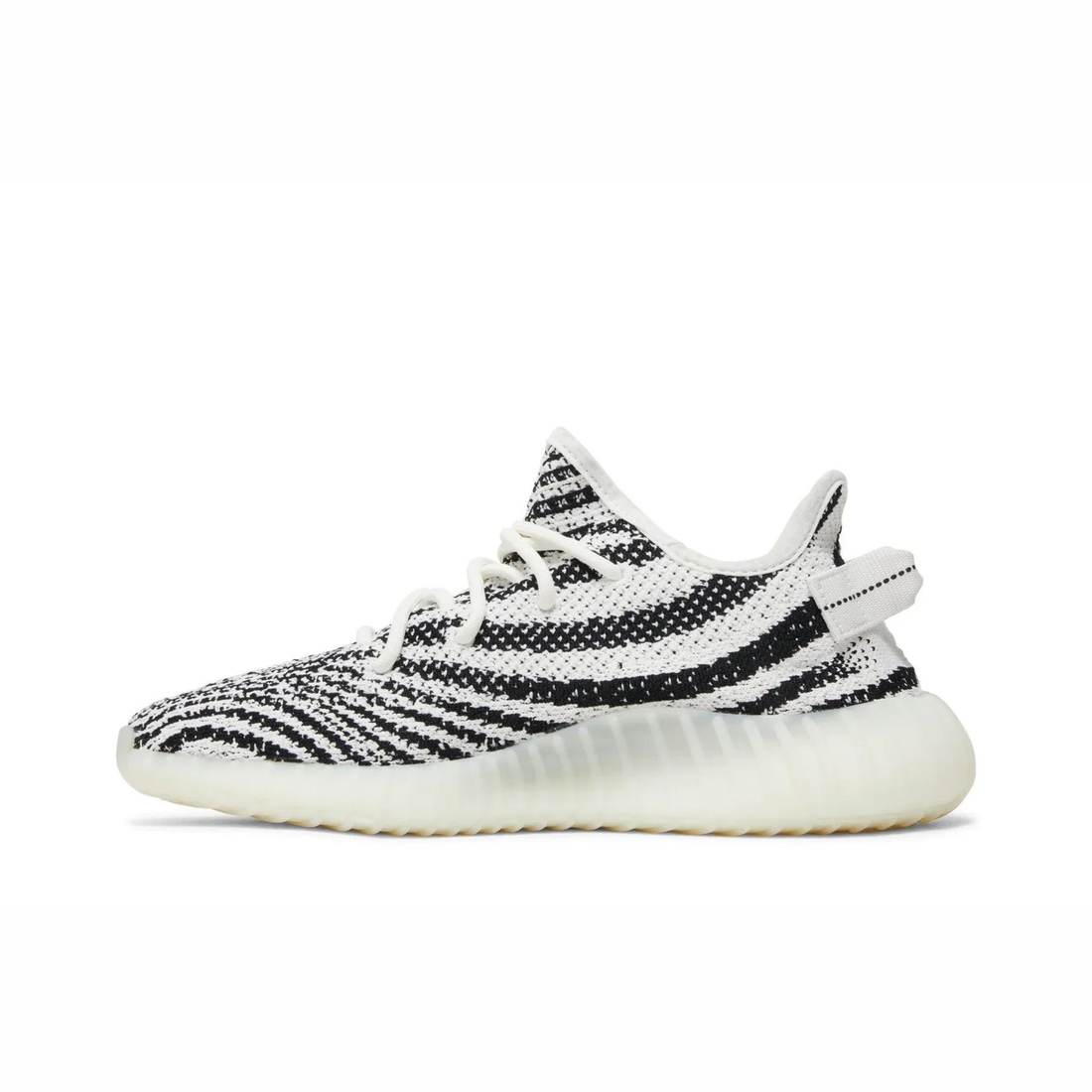 Yeezy Boost 350 V2 sneaker featuring breathable Primeknit upper, BOOST cushioned sole, ribbed outsole, and minimalist low-profile design.