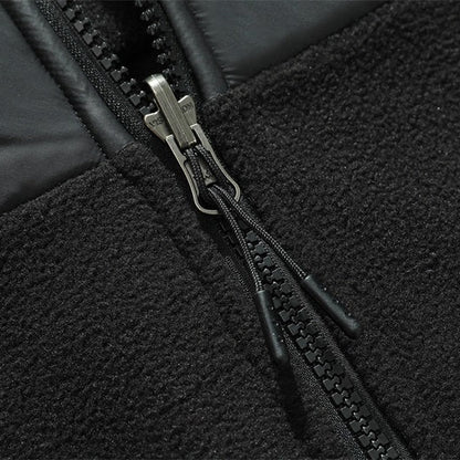 Men’s Denali-Style Fleece Jacket with Woven Chest Panel